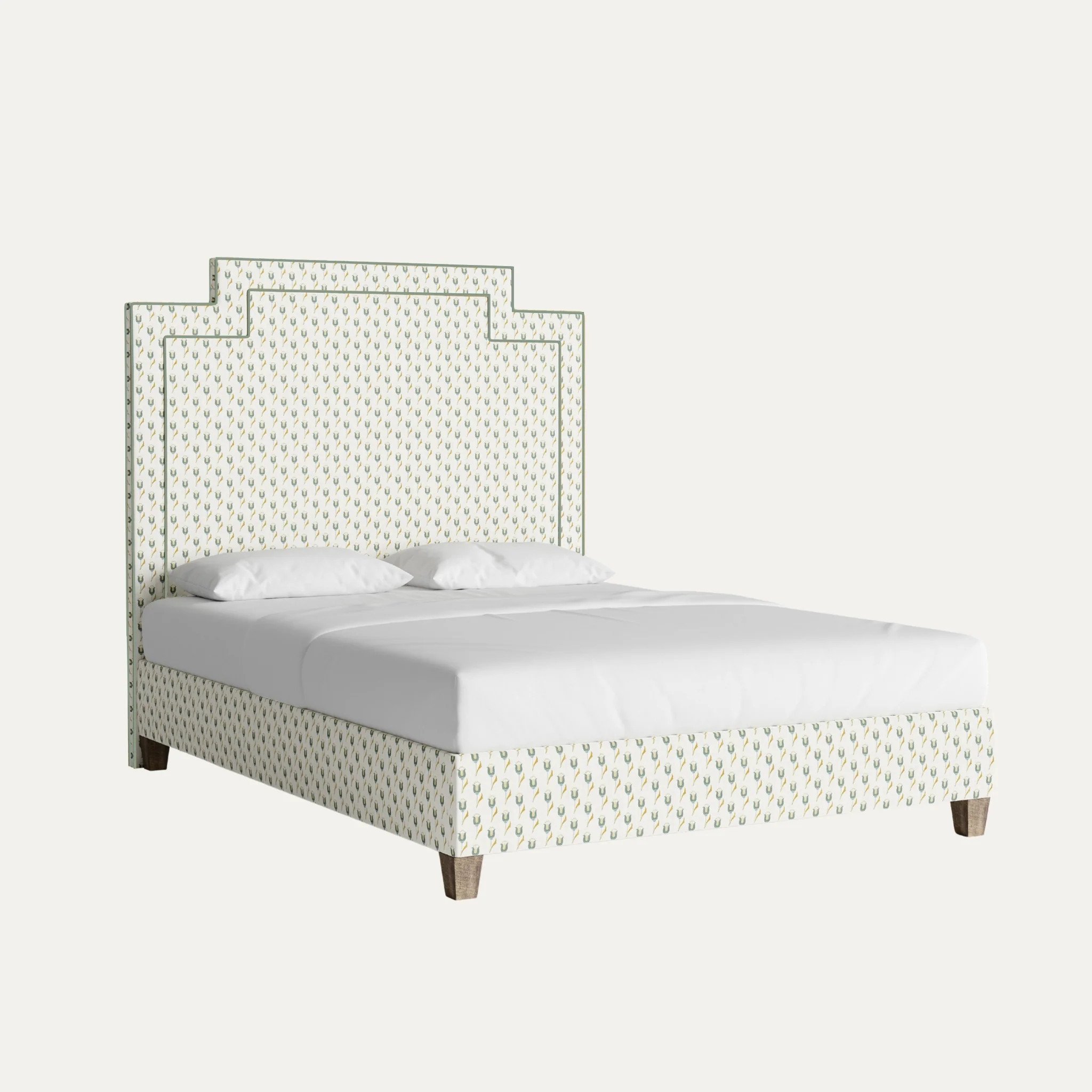 Annabelle Peacock Printed Linen James Bed | Pepper Home