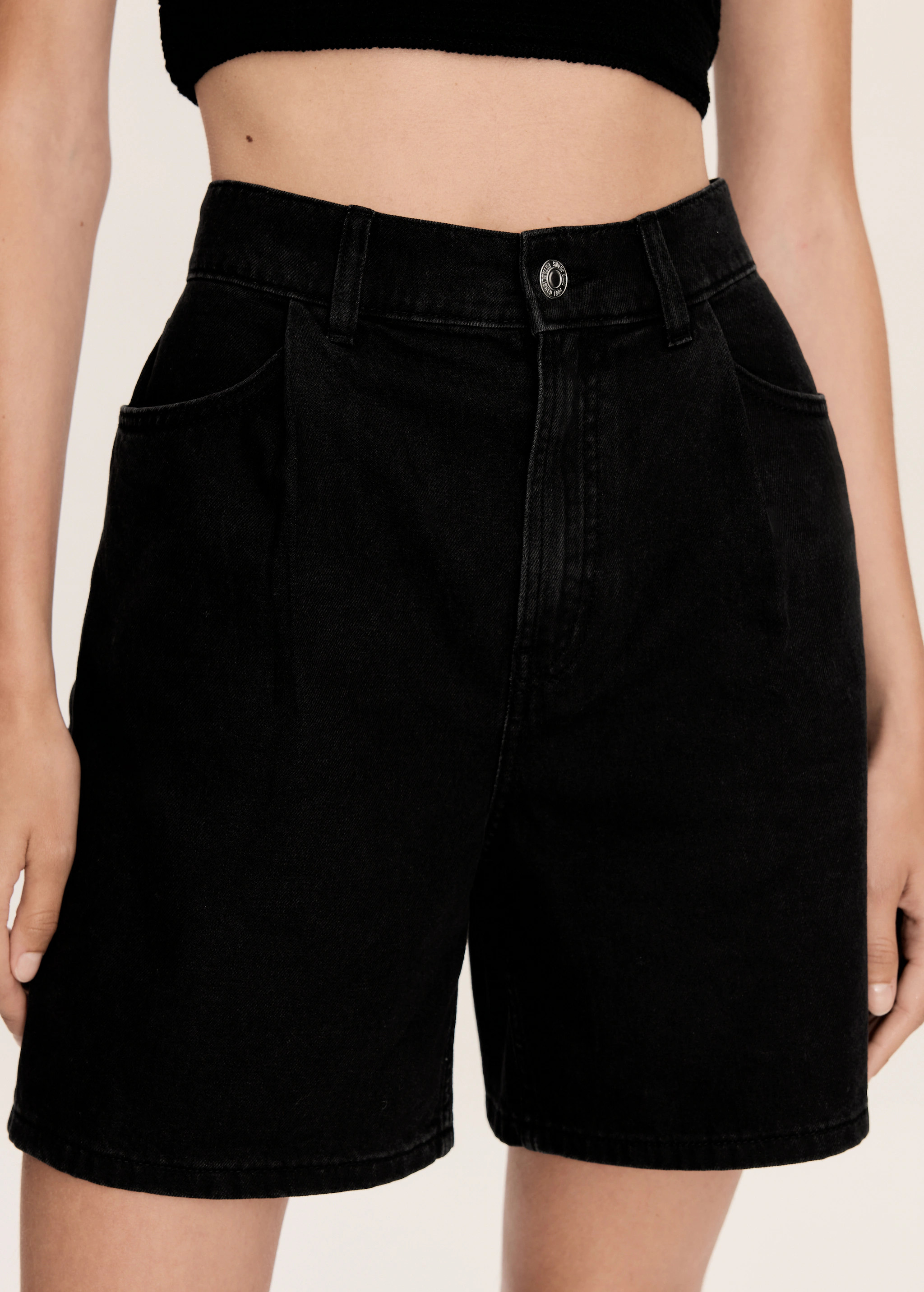 Straight-fit denim shorts | MANGO (US)