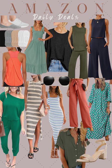 Amazon daily deals! I have an xl in the tank top linen set. XL in the tee. XL in the off shoulder jumpsuit. XL in the wide leg pants  

#LTKSaleAlert #LTKFindsUnder50 #LTKMidsize
