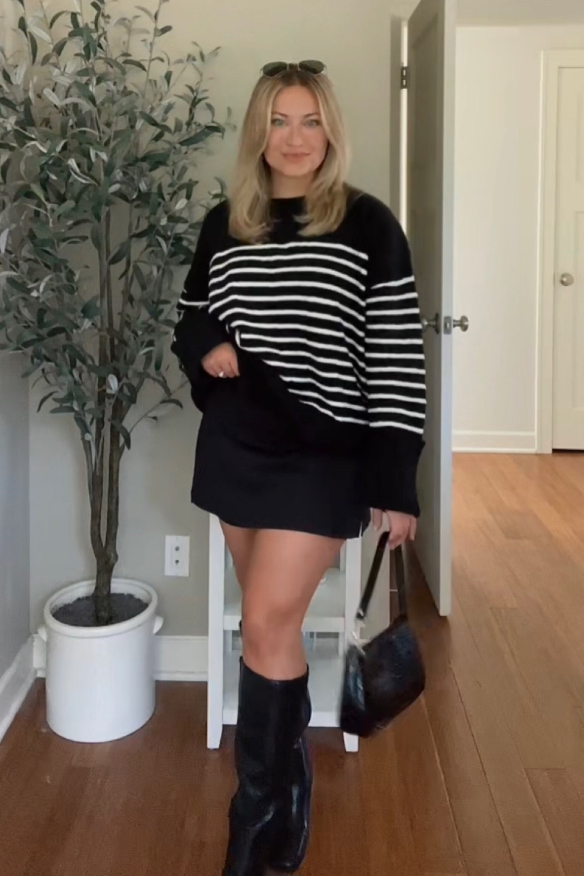 Wearing a medium in the sweater! 

#LTKSeasonal #LTKstyletip #LTKfindsunder50