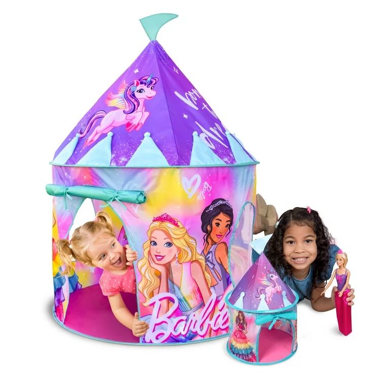 Barbie 2-N-1 Castle Tent – Matching Pop Up Tent for Kids and Doll - Walmart.com | Walmart (US)