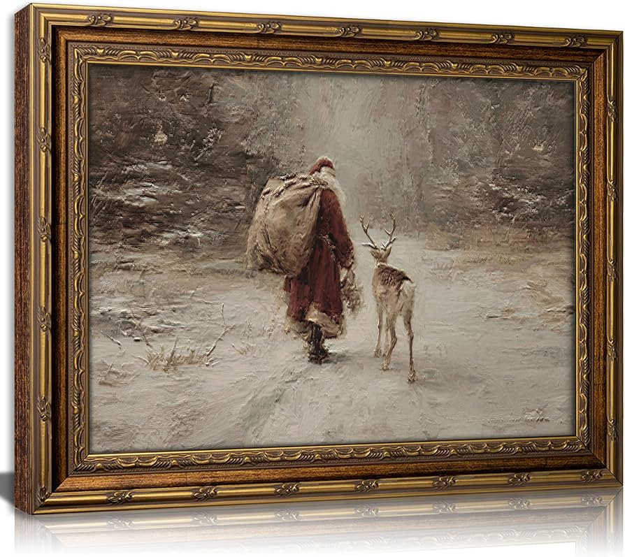 KKP Vintage Gold Framed Christmas Wall Art | Amazon (US)
