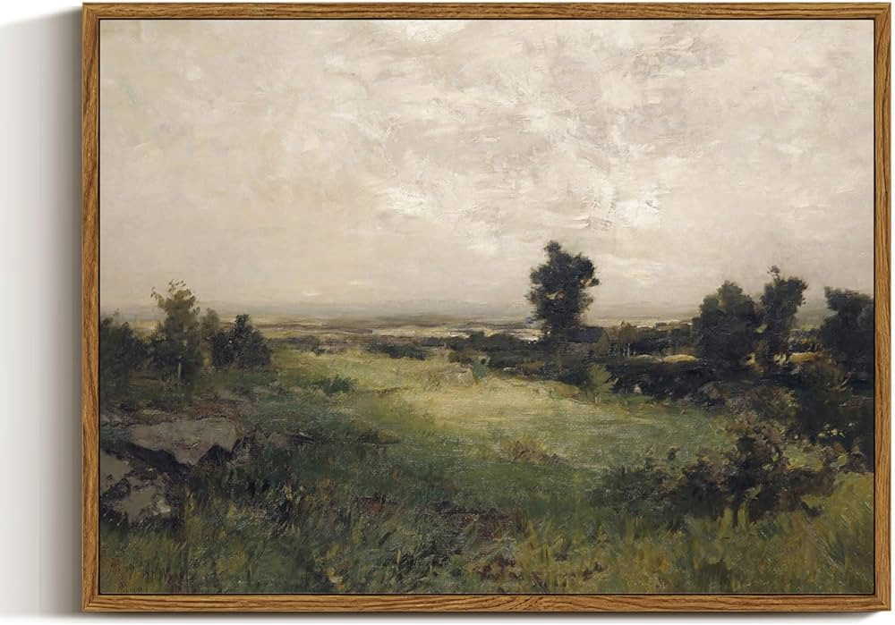 InSimSea Framed Canvas Wall Art Vintage Decor, Wilderness Landscape Painting Pictures for Bedroom... | Amazon (US)