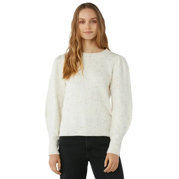 Free Assembly Women's Puff Shoulder Sweater | Walmart (US)