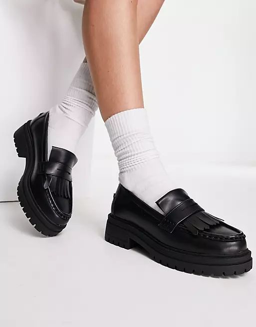 ASOS DESIGN Melon chunky loafers in black | ASOS (Global)