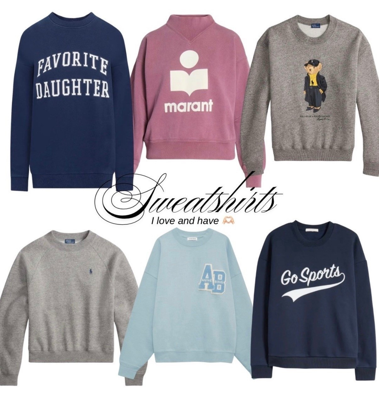 Sweatshirt 
Anine Bing sweatshirt 
Polo sweatshirt 

#LTKStyleTip #LTKShoeCrush #LTKItBag