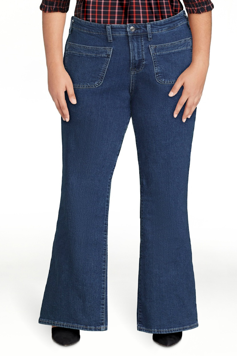 Free Assembly Women's 70's Patch Pocket Flare Jean, 30” Inseam, Sizes 0-18 - Walmart.com | Walmart (US)