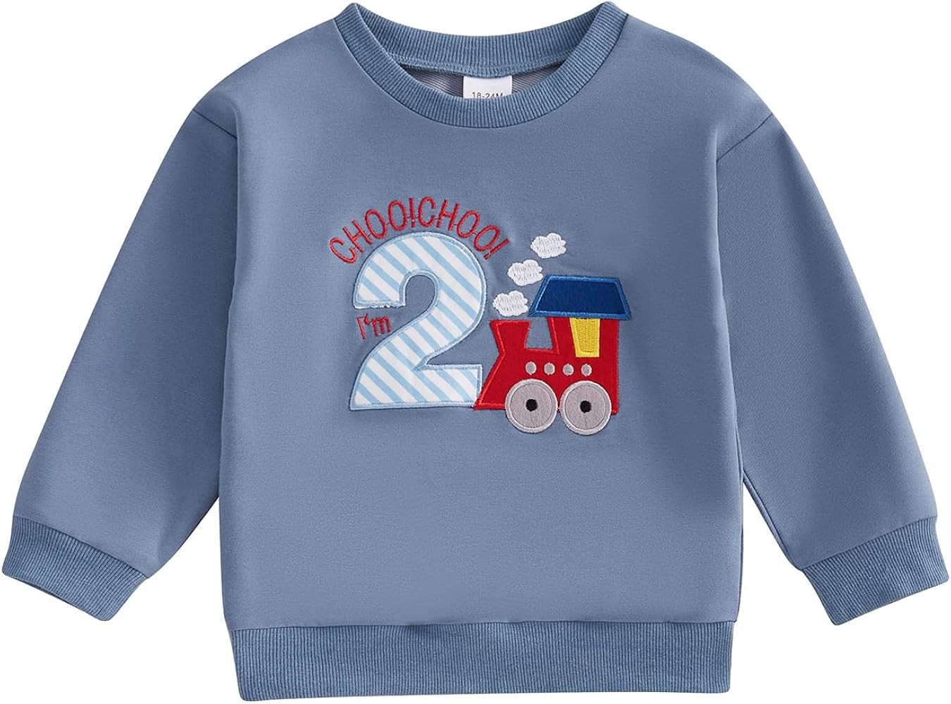 Toddler Baby Boy 2nd Birthday Outfit Choo Choo I'm Two Train Sweatshirt Two Cool Long Sleeve T-Sh... | Amazon (US)