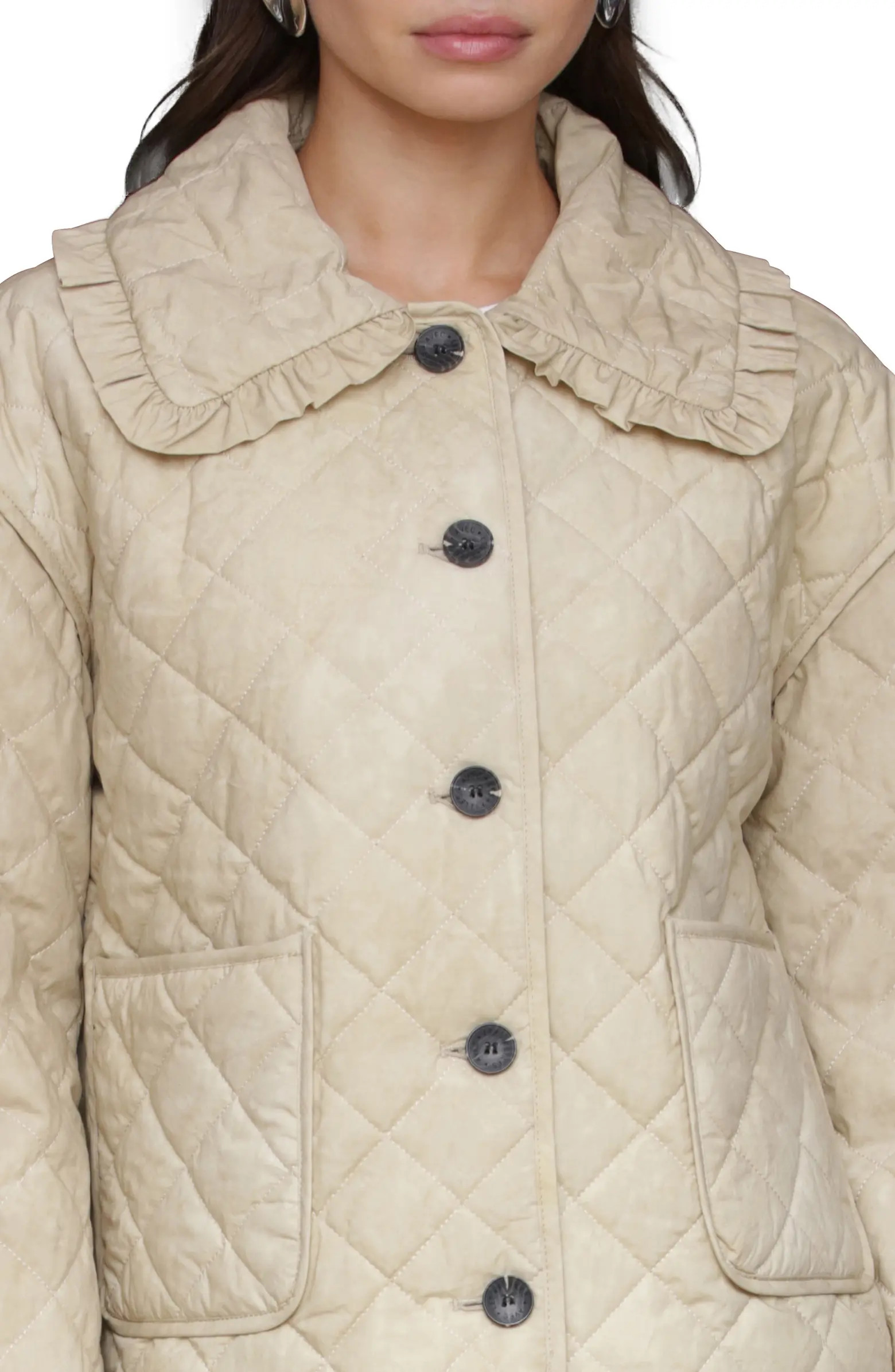 Ruffle Collar Quilted Jacket | Nordstrom