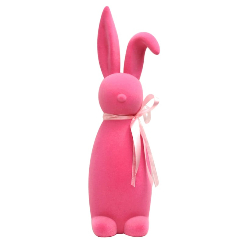 Bunny Brights Pink Flocked Bunny, 26" | At Home