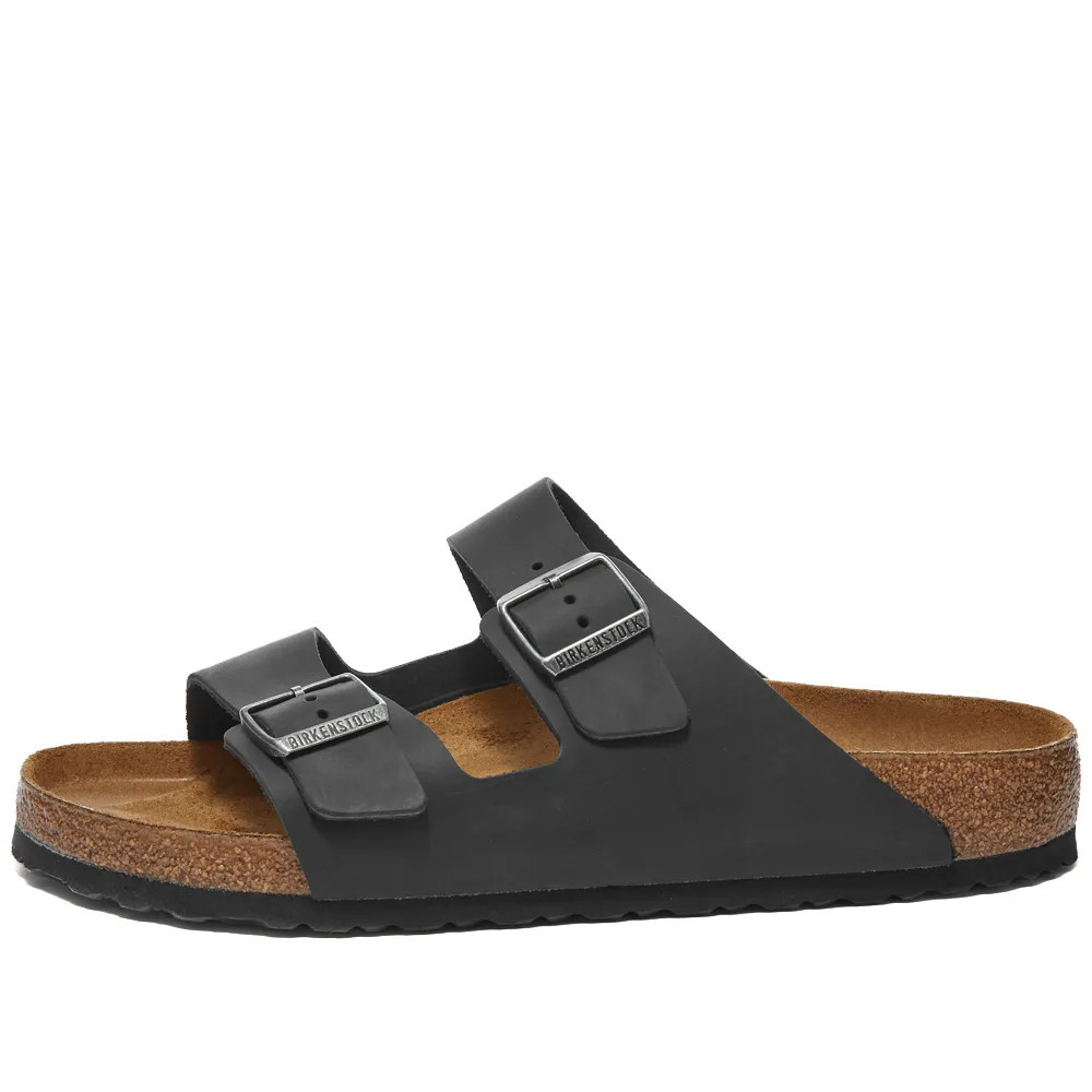 Birkenstock Arizona in Black Oiled Leather, Size UK 9.5 | END. Clothing
