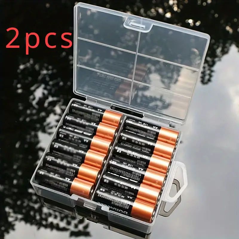 2pcs AA/AAA Battery Storage Box Transparent Bbattery Storage Box Can hold 24 AA Batteries Or 24 A... | Temu Affiliate Program