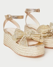 Posey Gold Pleated Flatform Espadrille | Loeffler Randall