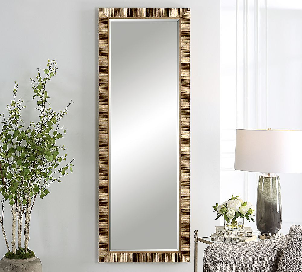 Nantucket Rattan Floor Mirror | Pottery Barn (US)