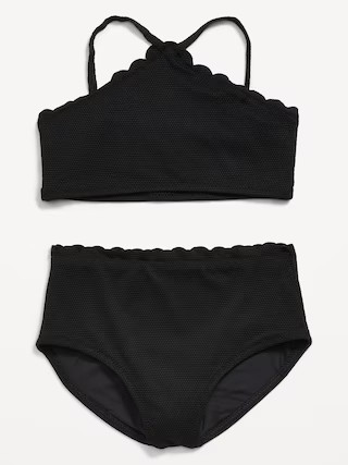 Textured Strappy Halter Bikini Swim Set for Girls | Old Navy (US)
