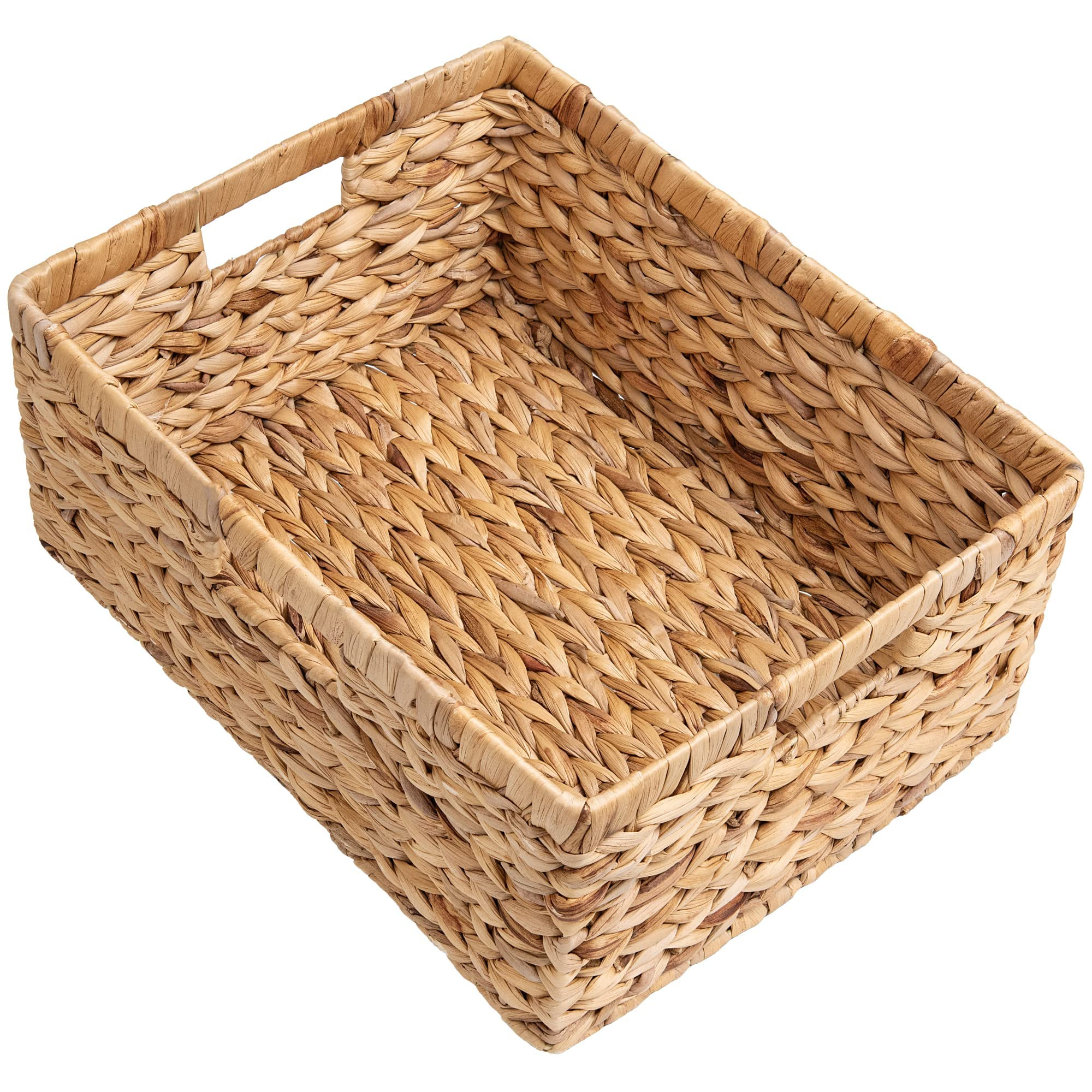 StorageWorks Extra Large Wicker Baskets for Organizing, Water Hyacinth Storage Basket with Built-... | Amazon (US)