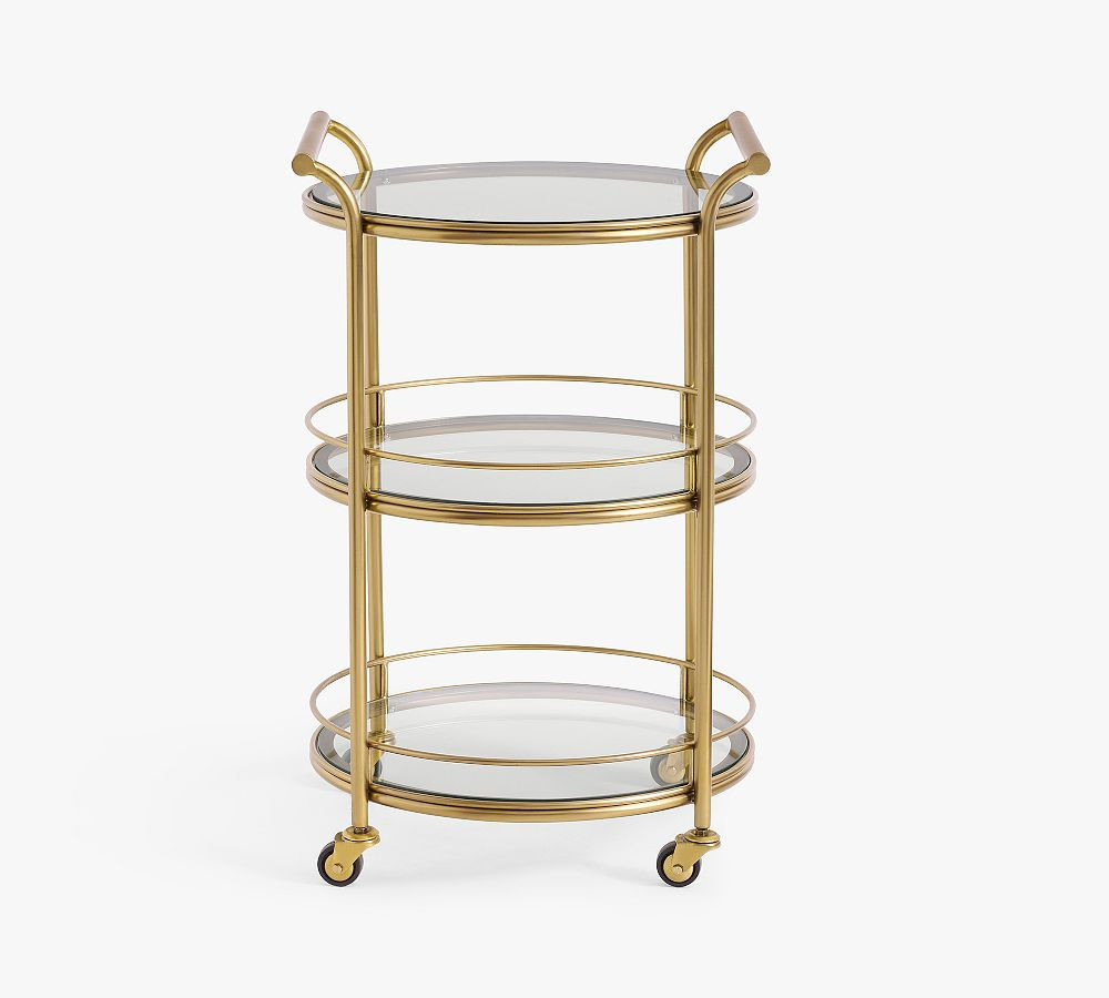 Three Tier Metal Bar Cart, Brass, 20 | Pottery Barn (US)