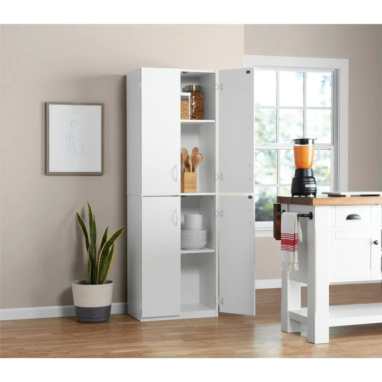 Mainstays 72" 4-Door Cabinet, White - Walmart.com | Walmart (US)