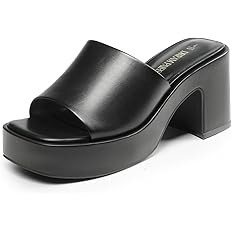 DREAM PAIRS High Chunky Platform Heels for Women Fashion Comfort Slip on Square Open Toe Block He... | Amazon (US)