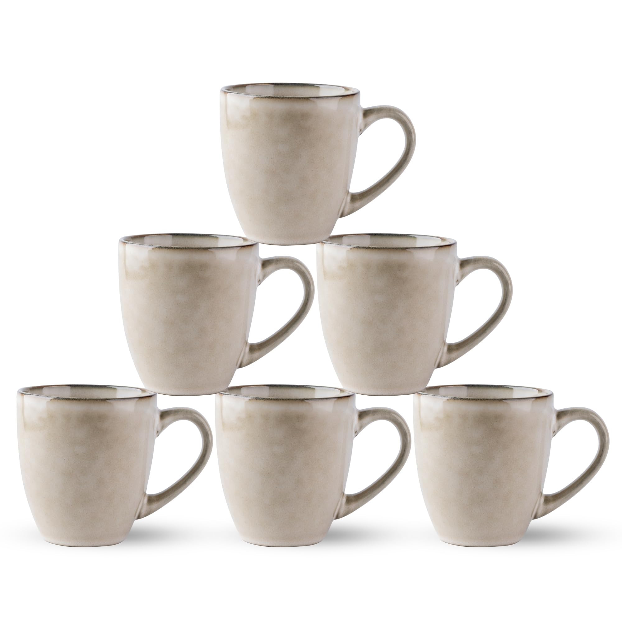 GBHOME Ceramic Coffee Mugs Set of 6, 12oz Stoneware Coffee Mugs Set For Dad Mom Women MEN, Light ... | Amazon (US)