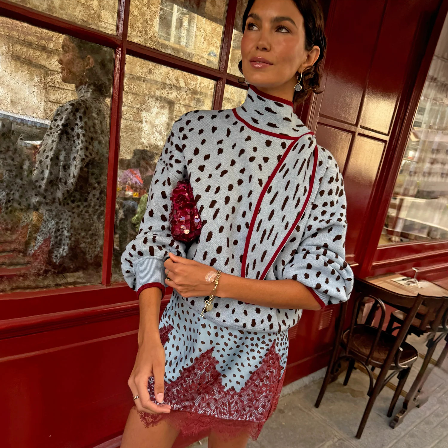Blue Deer Scarf Jumper | Never Fully Dressed US