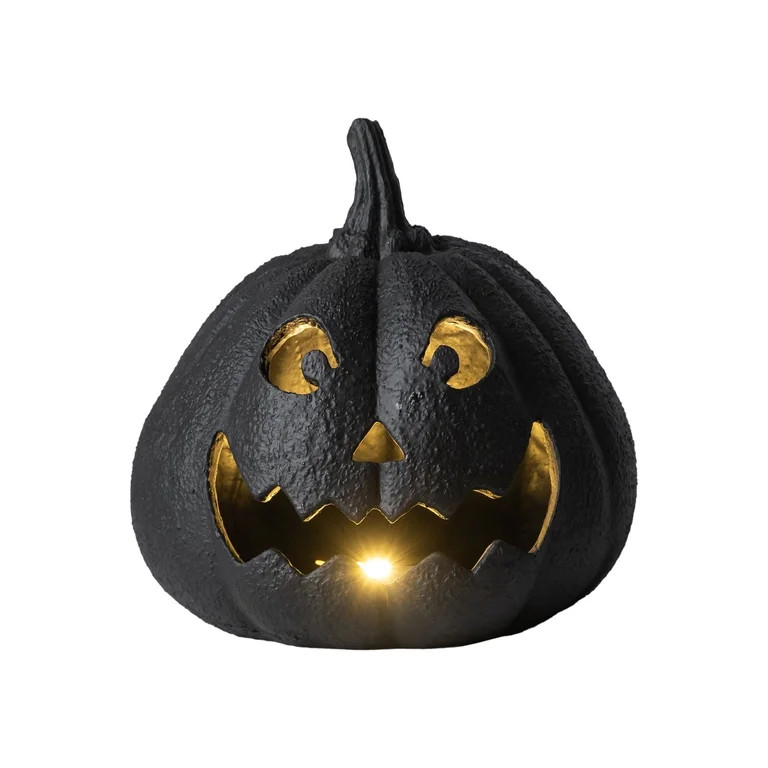 My Texas House Jack-o'-Lantern Tabletop Decoration, Black, 9" | Walmart (US)
