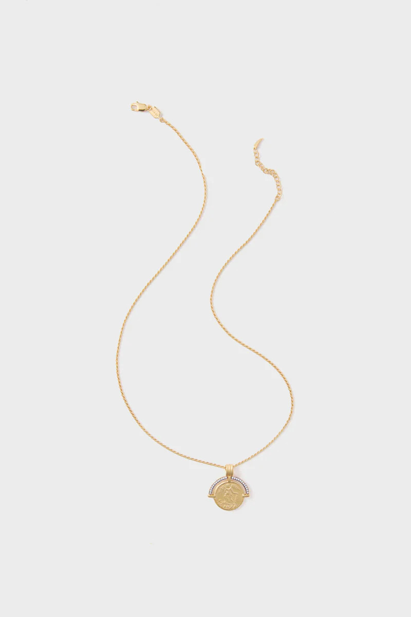 Gold Lucy Williams Engravable Fortuna Arc Coin Pendant Necklace | Tuckernuck (US)