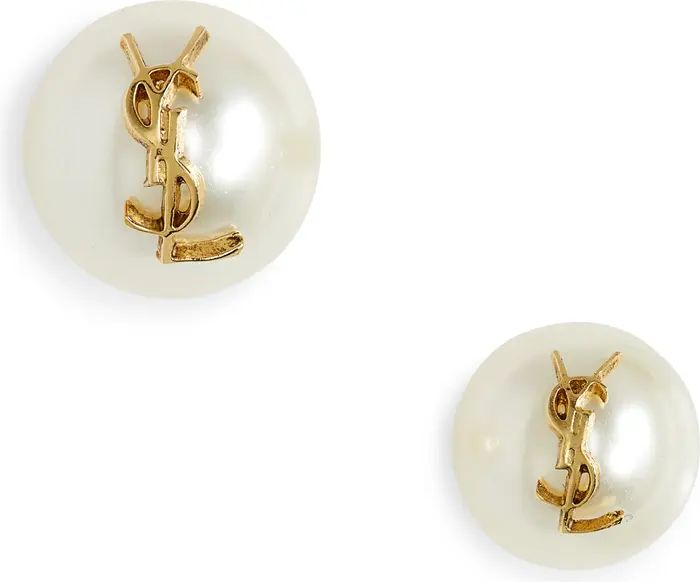 YSL Imitation Pearl Stud Earrings | Nordstrom