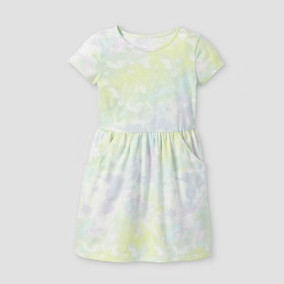 Girls' Printed Short Sleeve Knit Dress - Cat & Jack™ | Target