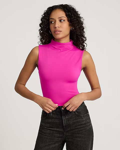 Body Contour High Compression Mock Neck Cropped Tank | Express