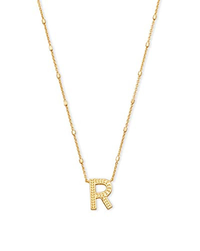 Kendra Scott Letter R Pendant Necklace for Women, Fashion Jewelry, 14k Gold-Plated Brass, Gold Metal, Letter R | Amazon (US)