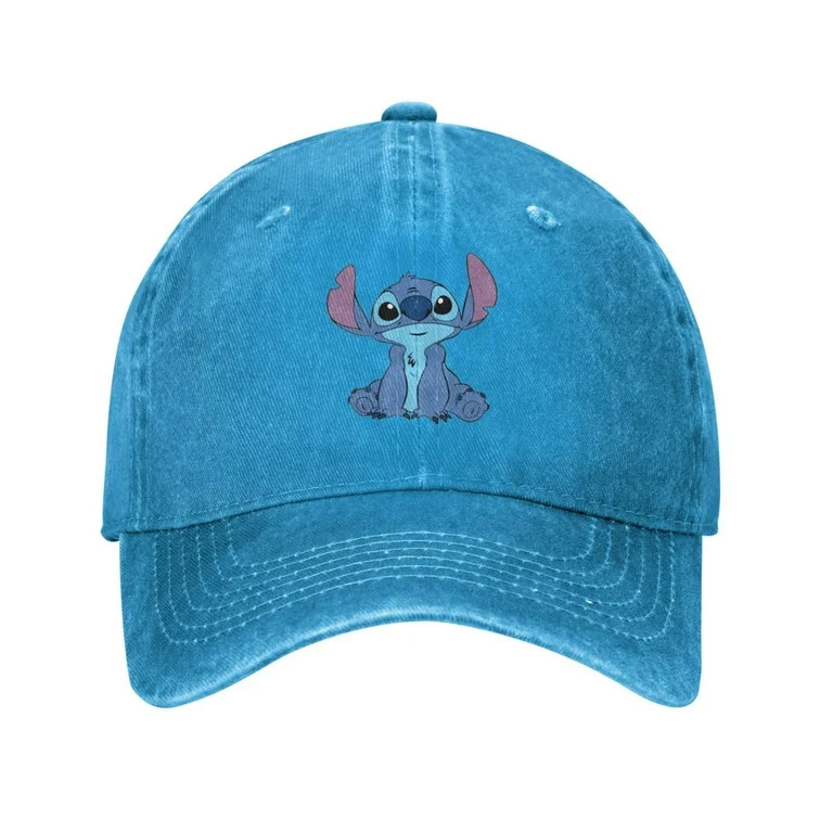 Cartoon Stitch Baseball Cap Adjustable Washed Denim Baseball Cap Casual Fashion Cap for Women Men | Walmart (US)