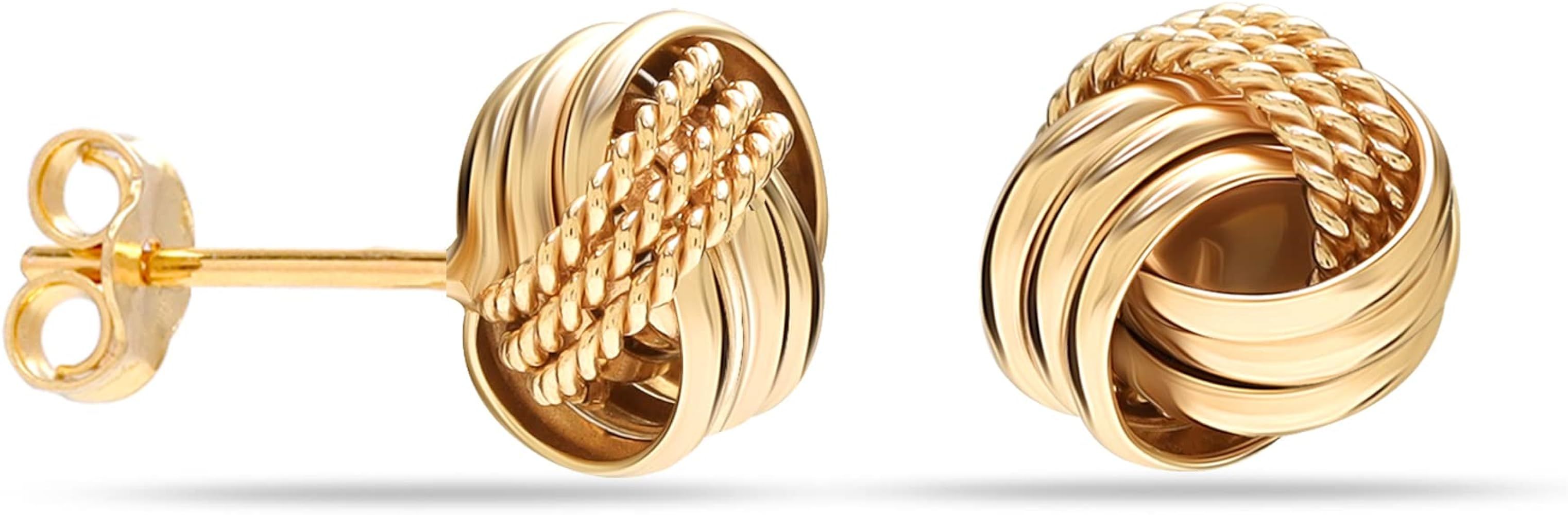 LeCalla 925 Sterling Silver Knot Stud Earrings Jewelry | Italian Design Love Knot Stud Earring | ... | Amazon (US)