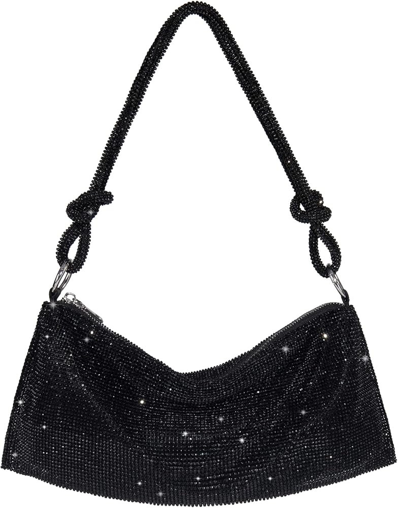 oexe Rhinestone Purse Sparkly Bag Diamond Purses for Women Hobo Bag Upgrade Evening Prom Rhinestone  | Amazon (US)
