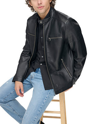 Levi's Men's Faux Leather Racer Jacket - Macy's | Macy's