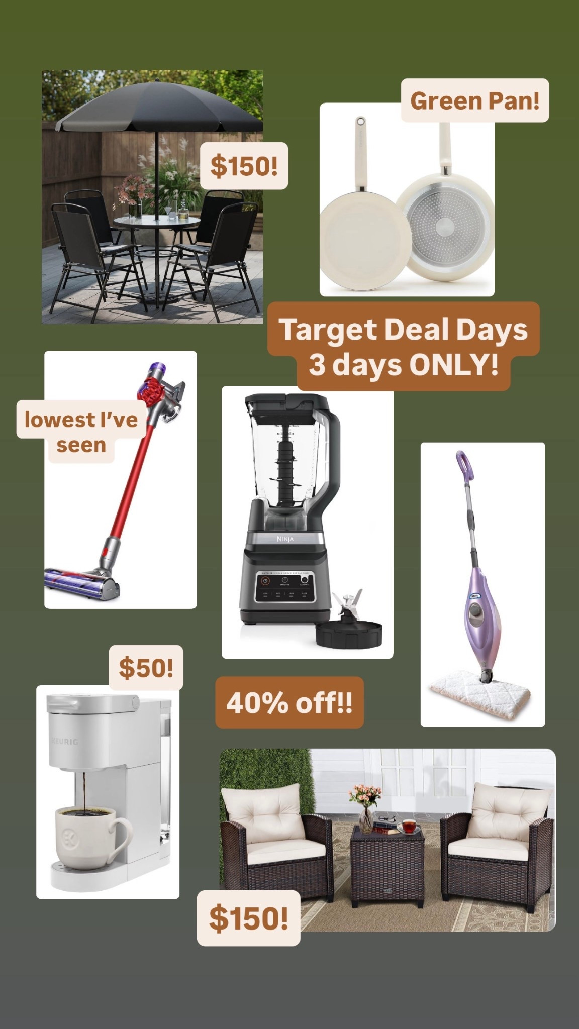 Target Circle Deal Days-3 days only so get ready-#dyson #ninja #patioset #outdoorfurniture #keurig #greenpan 

#LTKHome #LTKSaleAlert