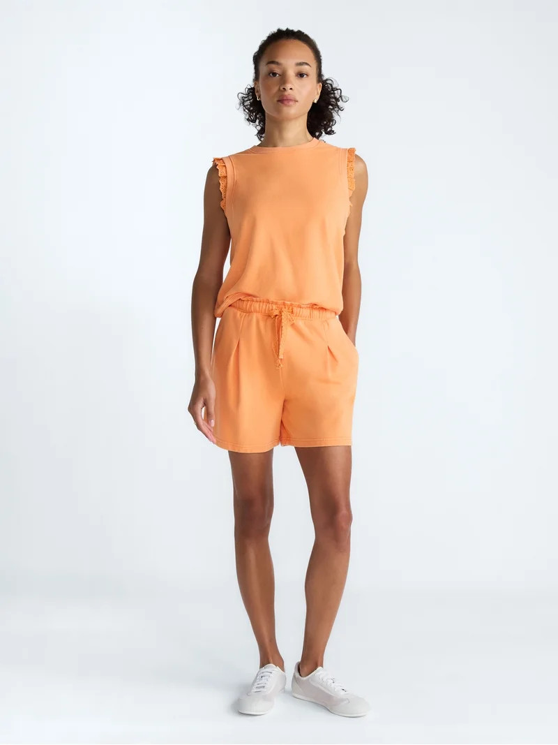 Scoop Women's Sleeveless Ruffle Top, Sizes XS-XXL | Walmart (US)