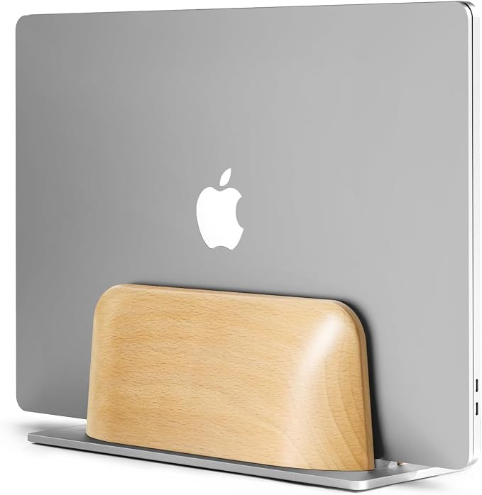 UPERGO Vertical Laptop Stand for MacBook, Wooden Laptop Holder Vertical for Desk Compatible with ... | Amazon (US)