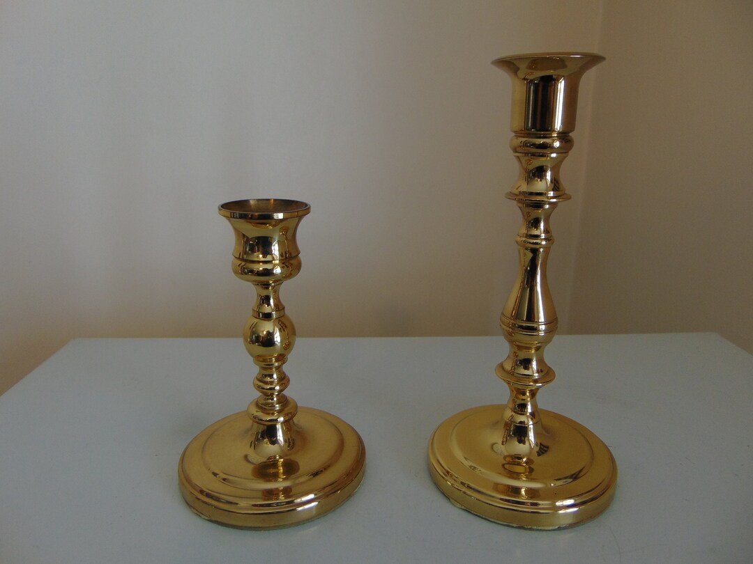 Vintage baldwin Solid Brass Candlestick Holders2 - Etsy | Etsy (US)