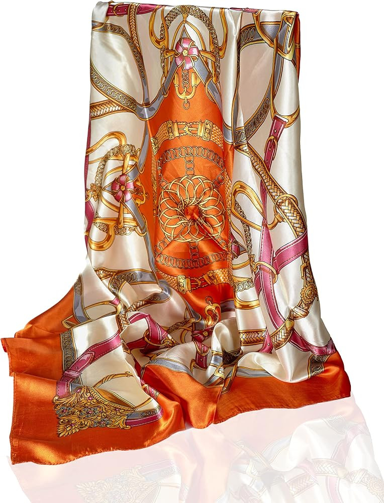 GLORIS Seidenschal Damen Elegante 90x90cm Seidentuch Haare Seidentuch Halstuch Damen Seide Elegan... | Amazon (DE)