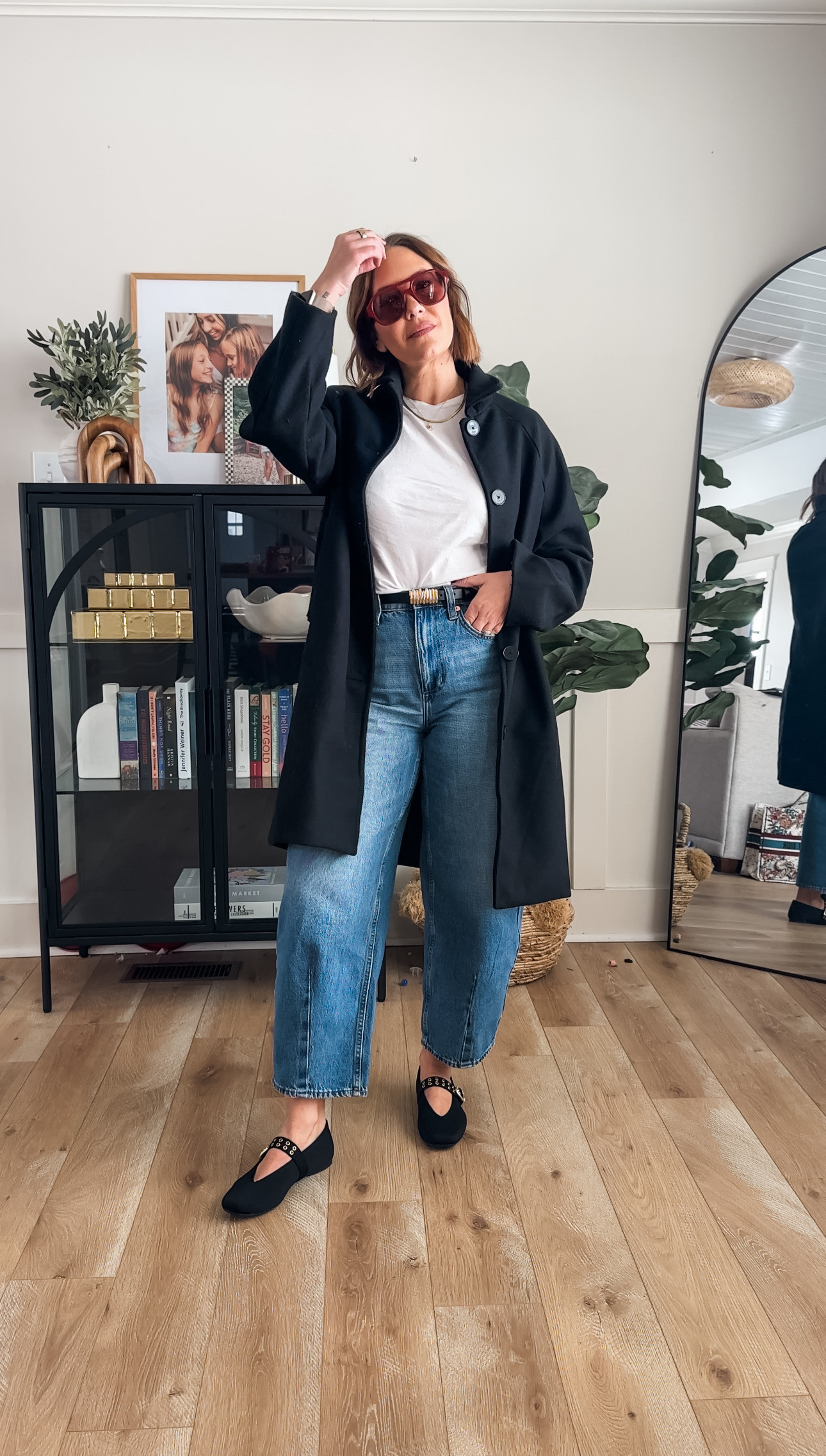 Keeping it classic and simple: denim runs small, I would size up. Jacket is a small and is currently 50% off!  

 #LTKootd #LTKOver40 #LTKSaleAlert