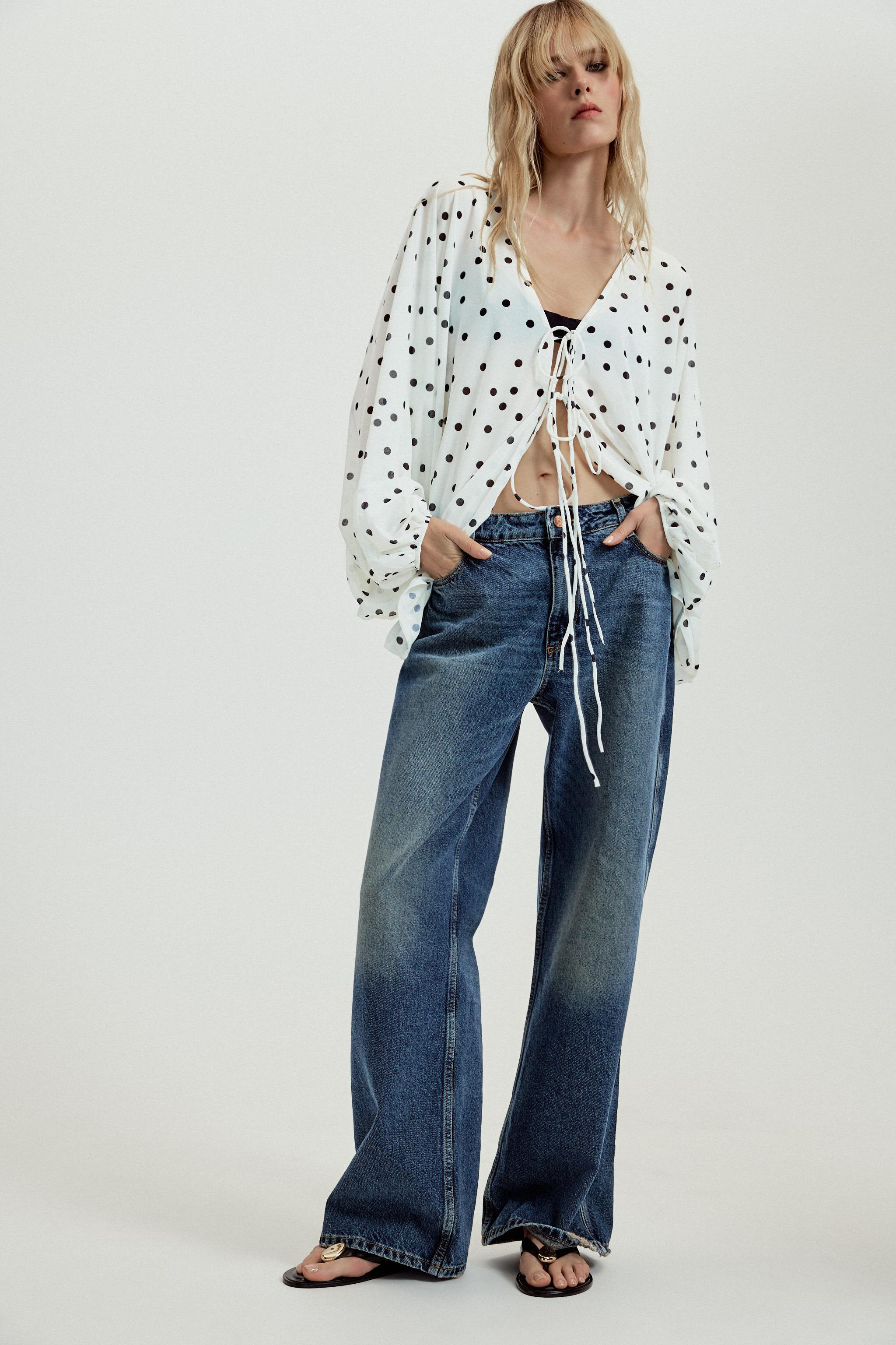 PUFF SLEEVE CREPE TOP | Zara US