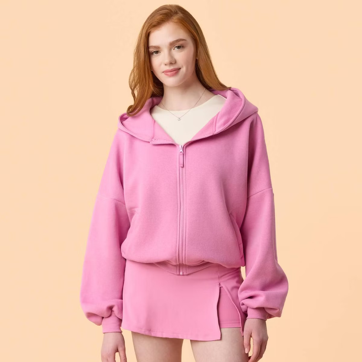 Blogilates Women's Marshmallow Full Zip Hooded Sweatshirt - Royal Blue XS | Target
