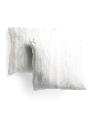 Made In Portugal 24x24 2pk Striped Linen Pillows | TJ Maxx
