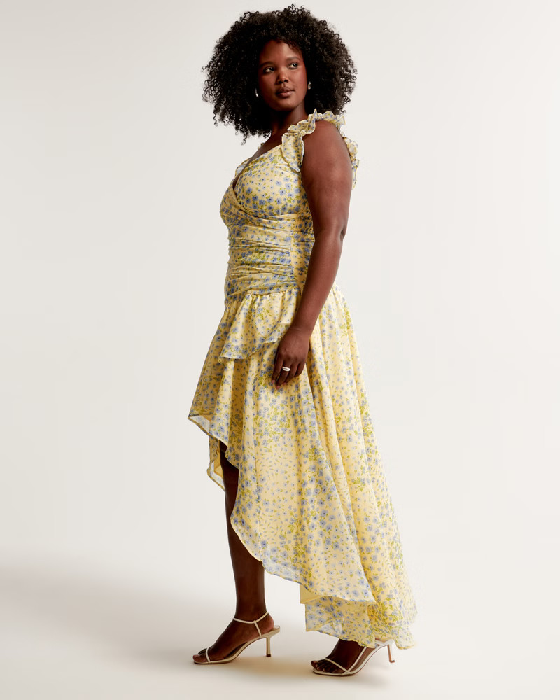 Women's Ruffle Strap High-Low Maxi Dress | Women's Dresses & Jumpsuits | Abercrombie.com | Abercrombie & Fitch (US)