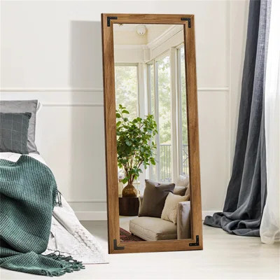 Full Body Mirror With Wooden Frame, Solid Wood Floor Mirror, Suitable For Decorating Farmhouses, Bathrooms, And Bedrooms, Can Be Hung Or Tilted For Wa | Wayfair North America