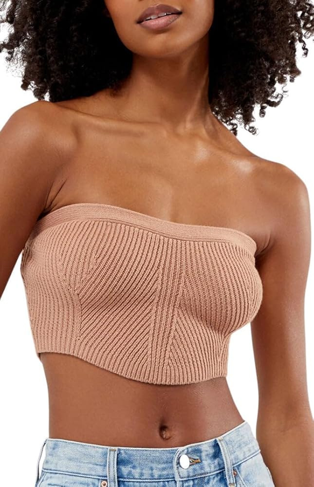 Kendall & Kylie Women's Frenchie Knit Tube Top | Amazon (US)