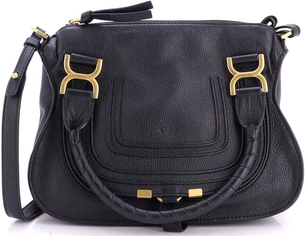 Chloe  
               Pre-Loved Marcie Satchel Leather Small, Black | Amazon (US)