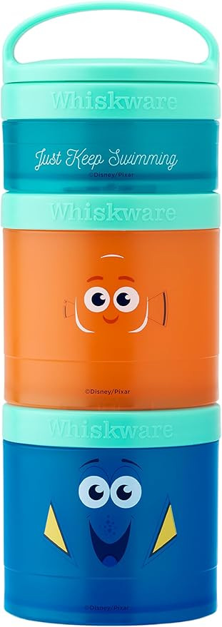Whiskware Disney Pixar Stackable Snack Containers for Kids and Toddlers, 3 Stackable Snack Cups f... | Amazon (US)
