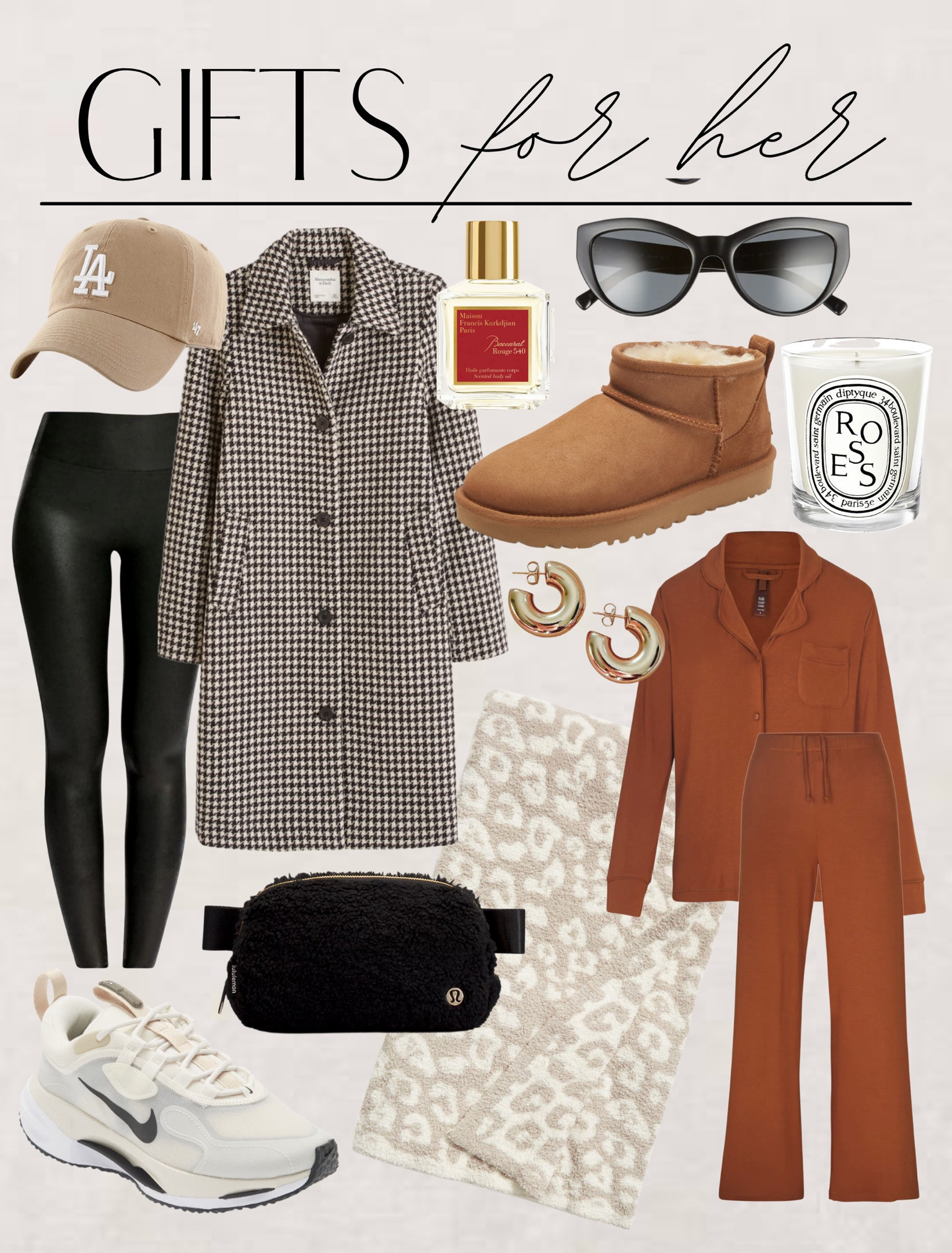 Holiday gifts, gifts for her, loungewear, designer sunglasses, winter coat, ugg boots, lululemon, belt bag, sneakers, baseball cap, casual style, skims, perfume, gift ideas

#LTKstyletip #LTKHoliday #LTKSeasonal